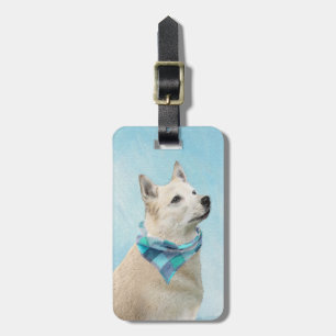 Norwegian Buhund Painting - Cute Original Dog Art Luggage Tag