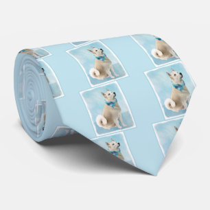 Norwegian Buhund Painting - Cute Original Dog Art Tie