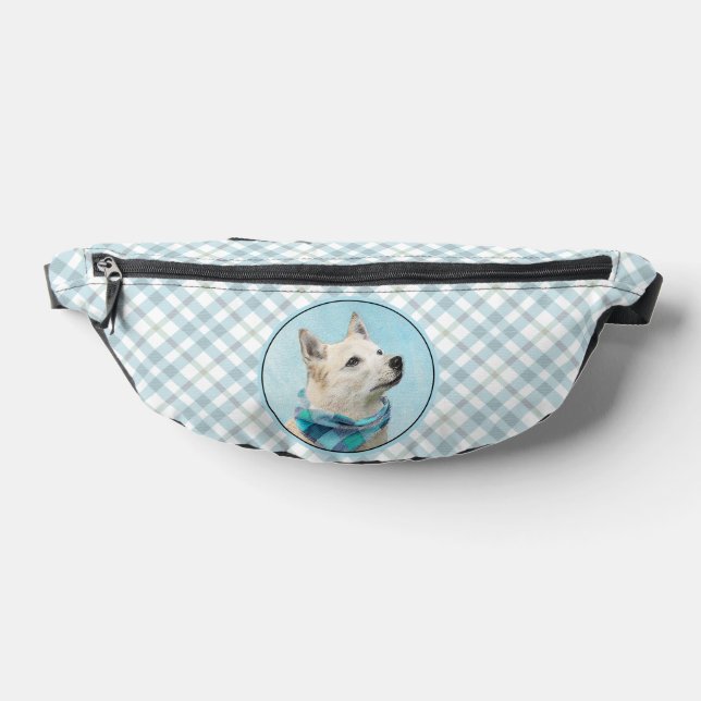 Norwegian Buhund Painting Wheaten Original Dog Art Fanny Pack (Lay Down)