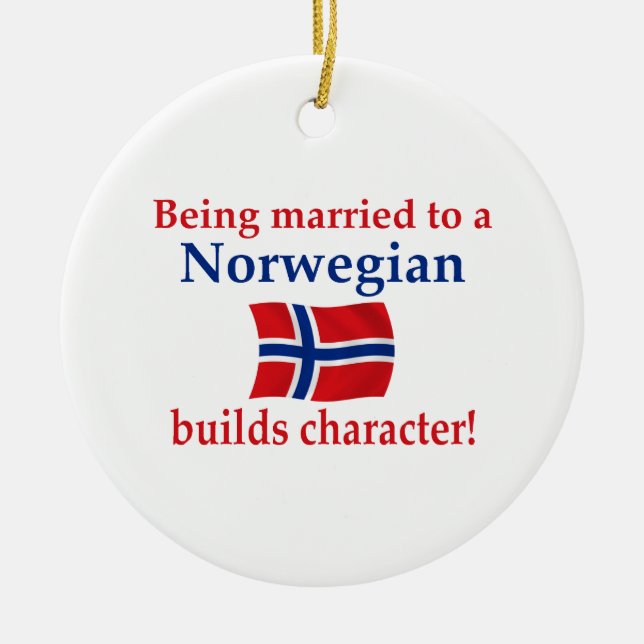 Norwegian Builds Character Ceramic Ornament (Front)