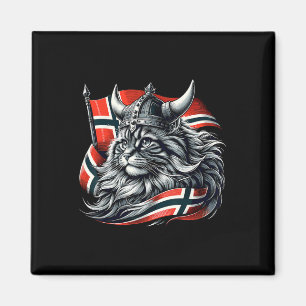 Norwegian Cat Viking Norway Flag Magnet
