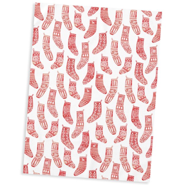 Norwegian Christmas Stockings Pattern Tablecloth (Nordic Stockings red and white Scandinavian festive Christmas pattern tablecloth)