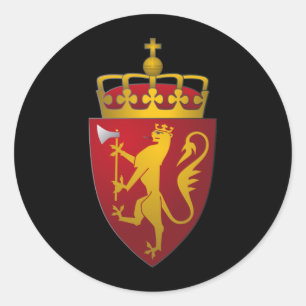Norwegian Coat of Arms Scandinavian Heraldry Classic Round Sticker