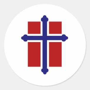Norwegian Cross Flag Classic Round Sticker
