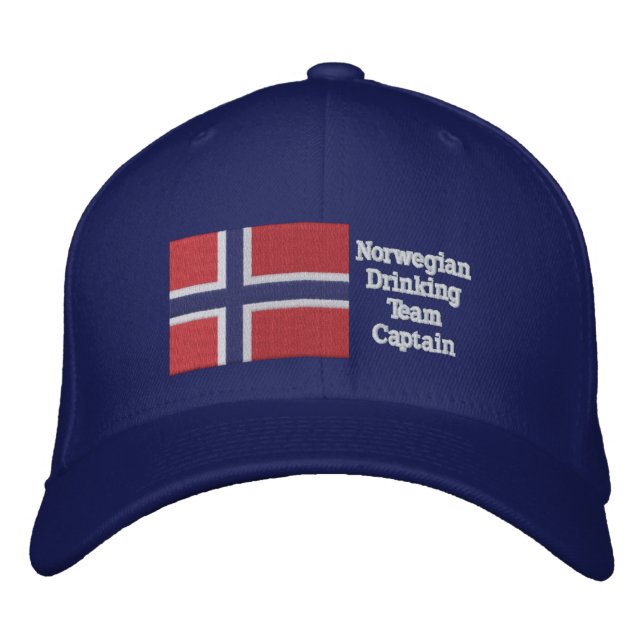 Norwegian Drinking Team Captain Embroidered Hat (Front)