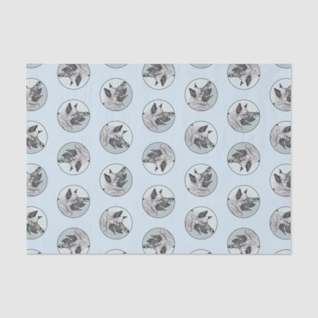 Norwegian Elkhound and Village Painting Dog Art Tissue Paper (Front)