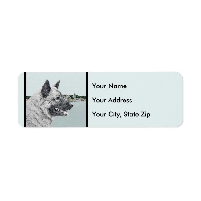 Norwegian Elkhound at Village Painting - Dog Art (Front)