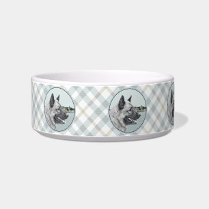 Norwegian Elkhound at Village Painting - Dog Art Bowl
