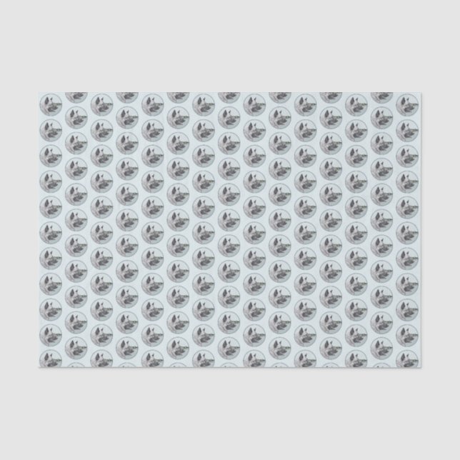 Norwegian Elkhound at Village Painting - Dog Art Tissue Paper (Front)