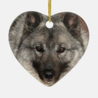 Norwegian Elkhound Ceramic Ornament
