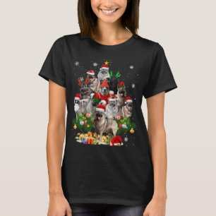 Norwegian Elkhound Christmas Tree Lights Funny Dog T-Shirt