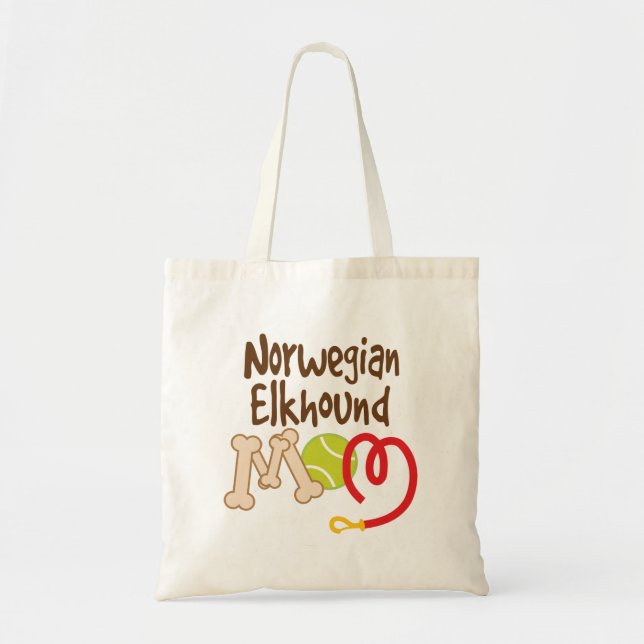 Norwegian Elkhound Dog Breed Mom Gift Tote Bag (Front)