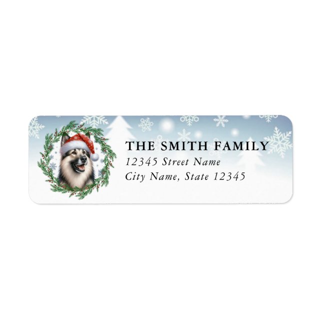 Norwegian Elkhound Dog Return Address Label (Front)