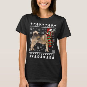 Norwegian Elkhound Dog Santa Hat Xmas Ugly Christm T-Shirt