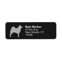 Norwegian Elkhound Dog Silhouette Return Address