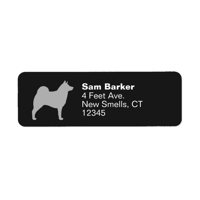 Norwegian Elkhound Dog Silhouette Return Address (Front)