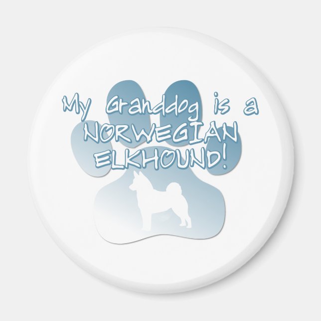 Norwegian Elkhound Granddog Magnet (Front)