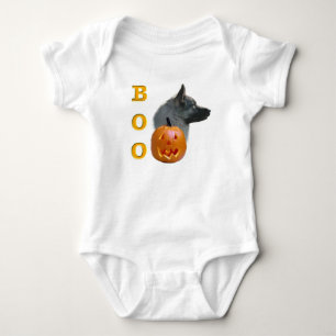 Norwegian Elkhound Halloween Boo Baby Bodysuit