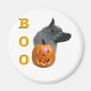 Norwegian Elkhound Halloween Boo Magnet