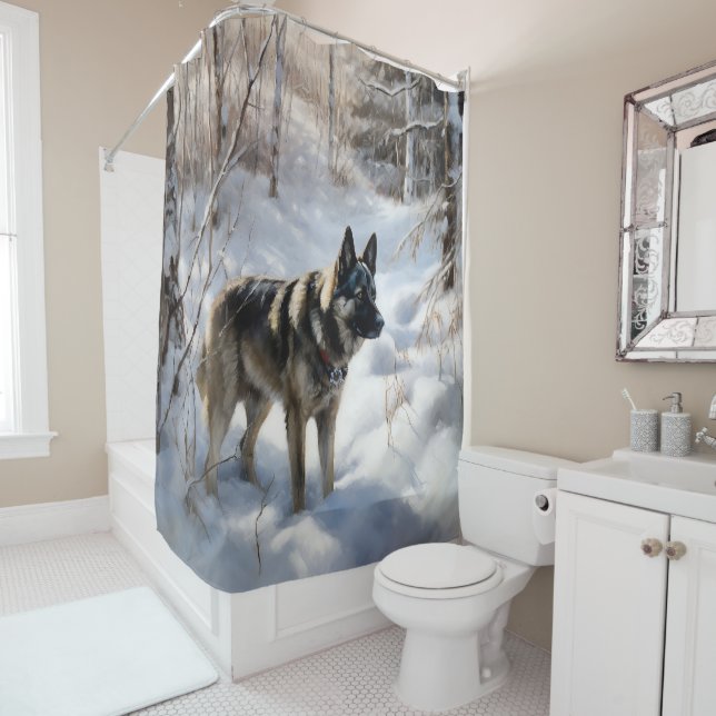Norwegian Elkhound Let It Snow Christmas (In Situ)