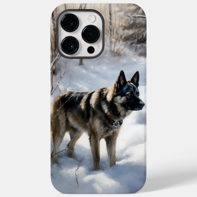 Norwegian Elkhound Let It Snow Christmas Case-Mate iPhone Case (Back)