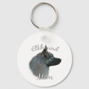 Norwegian Elkhound Mom 2 Keychain