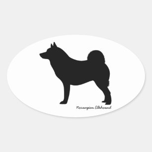 Norwegian Elkhound Oval Sticker
