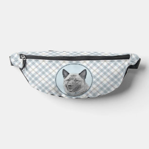 Norwegian Elkhound Painting Cute Original Dog Art Fanny Pack
