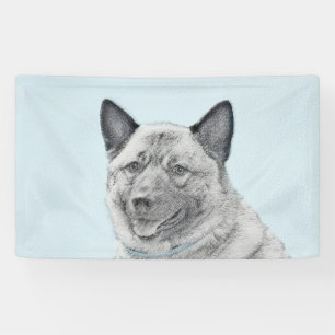 Norwegian Elkhound Painting - Original Dog Art Banner