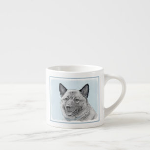 Norwegian Elkhound Painting - Original Dog Art Espresso Cup