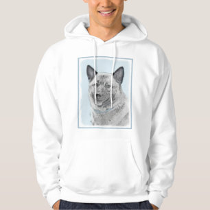 Norwegian Elkhound Painting - Original Dog Art Hoodie
