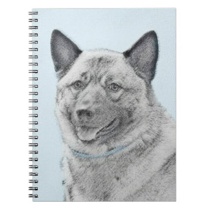Norwegian Elkhound Painting - Original Dog Art Notebook