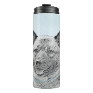 Norwegian Elkhound Painting - Original Dog Art Thermal Tumbler