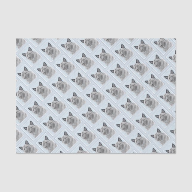 Norwegian Elkhound Painting - Original Dog Art Tissue Paper (Front)