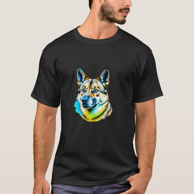 Norwegian Elkhound Pop Art I Dog Lover I Splash Ar T-Shirt (Front)