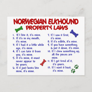 NORWEGIAN ELKHOUND Property Laws 2 Postcard