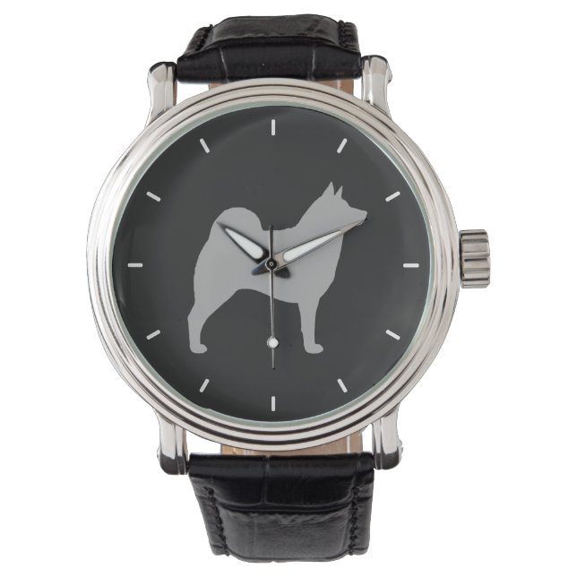 Norwegian Elkhound Silhouette Watch (Front)