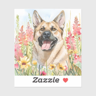 Norwegian Elkhound Watercolor Sticker