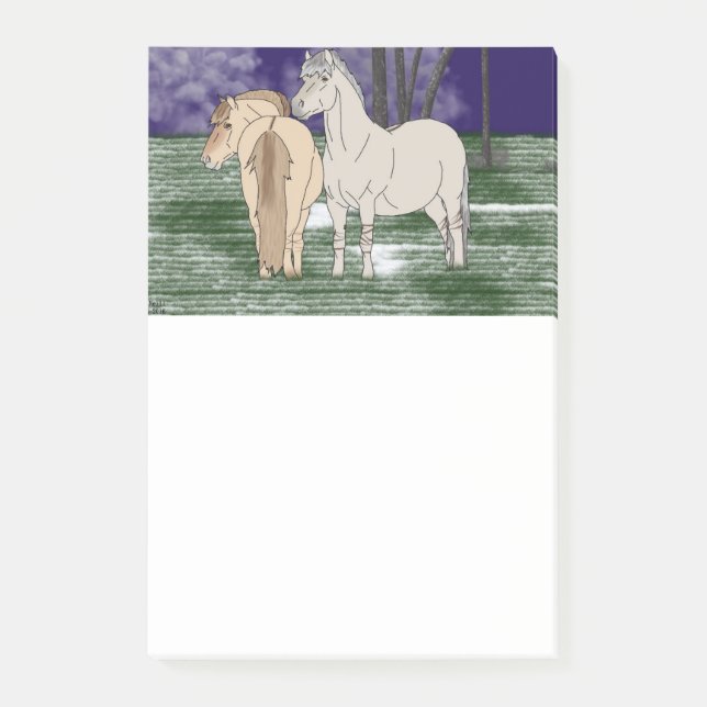 Norwegian Fjord Horses Post-it Notes (Front)