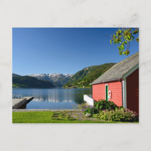 Norwegian fjord view postcard