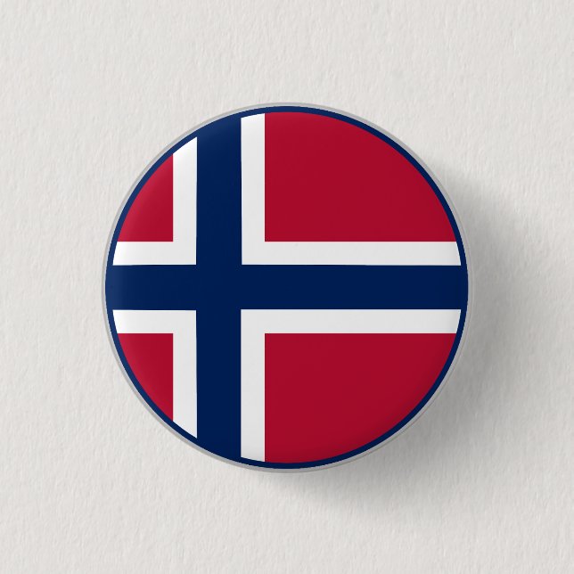 Norwegian Flag 1 Inch Round Button (Front)