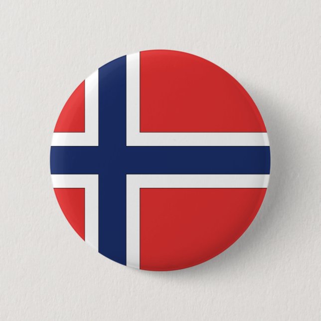 Norwegian Flag 2 Inch Round Button (Front)