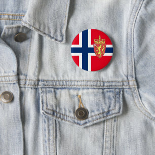 Norwegian flag 2 inch round button