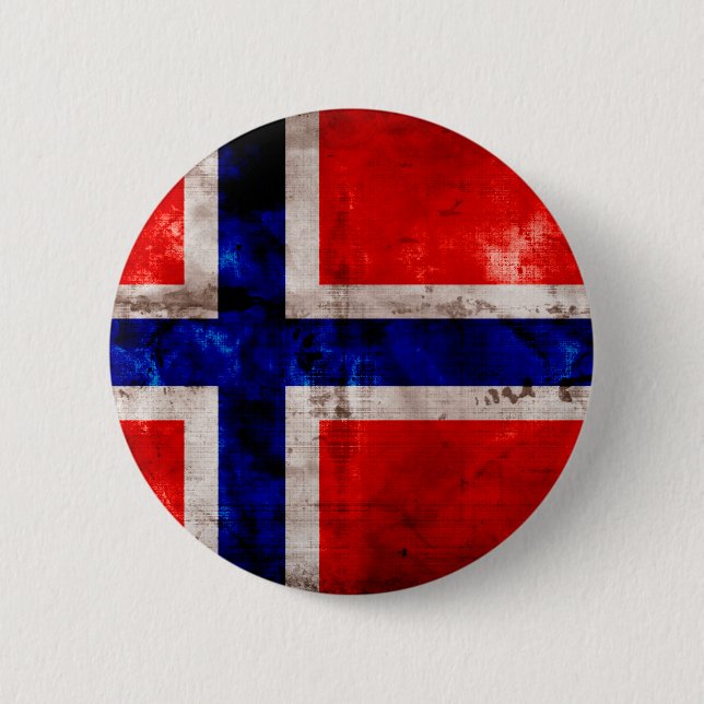 Norwegian Flag 2 Inch Round Button (Front)
