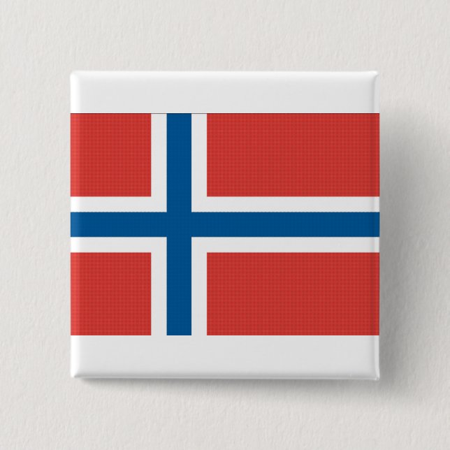 Norwegian Flag 2 Inch Square Button (Front)