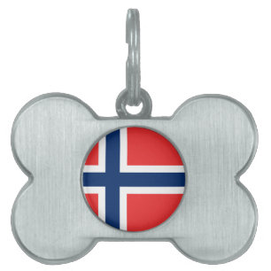 Norwegian Flag Blank Pet Name Tag