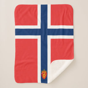Norwegian Flag Blanket, patriotic, Norway Sherpa Blanket