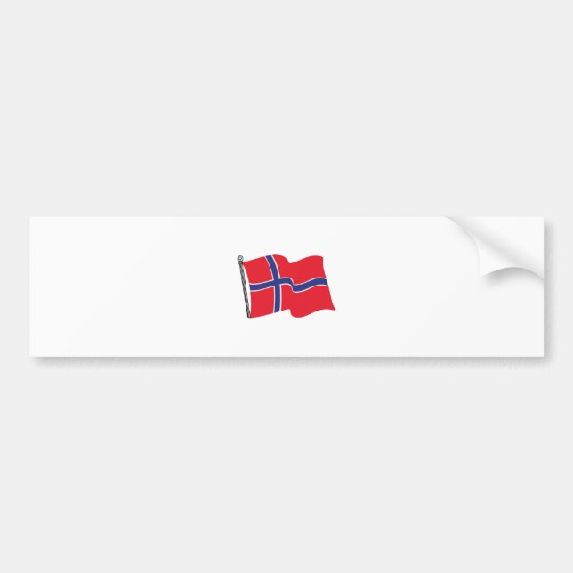 Norwegian Flag Bumper Sticker (Front)