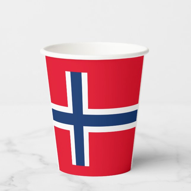Norwegian flag-coat arms paper cups (Front)