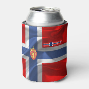 Norwegian flag-coat of arms can cooler